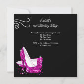 Invitation Parties scintillant Rose chaud talons hauts Noir f (Dos)