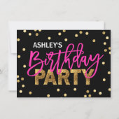 Invitation PARTIES SCINTILLANT rose CHAUD Tassels Fille ANNIV (Dos)