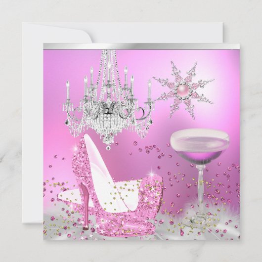 Invitation Parties scintillant Rose Chaussures à talon Haut C (Dos)