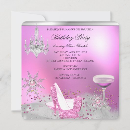 Invitation Parties scintillant Rose Chaussures à talon Haut C (Devant)