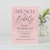 Invitation Parties scintillant rose chic brunch bubbly nuptia (Debout devant)