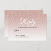 Invitation Parties scintillant rose chic Ombre RSVP (Devant / Derrière)