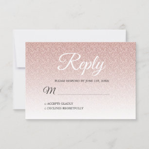 Invitation Parties scintillant rose chic Ombre RSVP