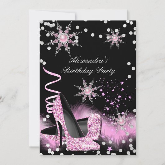Invitation Parties scintillant rose clair talons hauts Annive (Devant)
