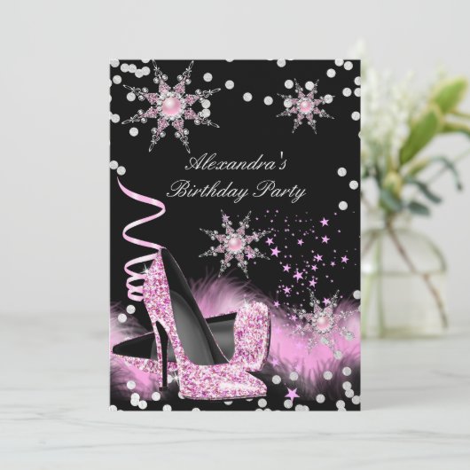 Invitation Parties scintillant rose clair talons hauts Annive (Debout devant)