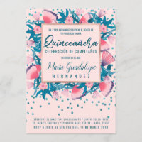 Parties scintillant rose Confetti Floral Español Q