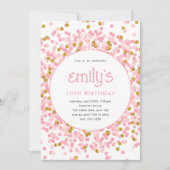 Invitation Parties scintillant rose Confetti Jouer Anniversai (Devant)