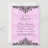 Invitation Parties scintillant rose Damask Sweet 16 Invitatio (Dos)