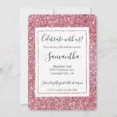 Invitation Parties scintillant rose de fille (Devant)