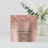 Invitation Parties scintillant rose de goutte d'or et Foil 40 (Debout devant)