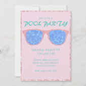 Invitation Parties scintillant rose de la piscine Lunettes de (Devant)
