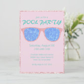 Invitation Parties scintillant rose de la piscine Lunettes de (Debout devant)