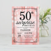 Invitation Parties scintillant rose de l'invitation surprise  (Debout devant)