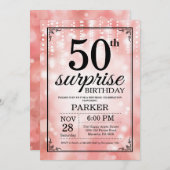 Invitation Parties scintillant rose de l'invitation surprise  (Devant / Derrière)