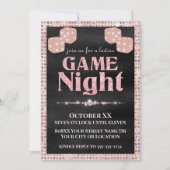 Invitation Parties scintillant rose Dice Dice Dames Game Nigh (Devant)