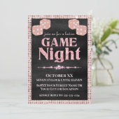Invitation Parties scintillant rose Dice Dice Dames Game Nigh (Debout devant)