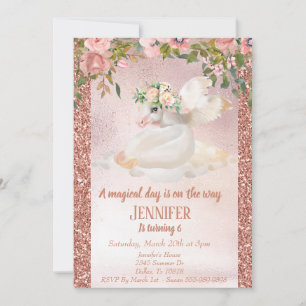 Invitation Parties scintillant Rose d'or de l'enfant jolie li