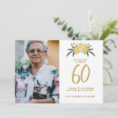 Invitation Parties scintillant Rose d'or et Feuilles botaniqu (Debout devant)