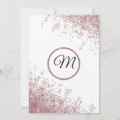 Invitation Parties scintillant rose d'or étincelle d'honneur (Dos)