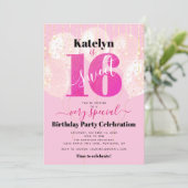 Invitation Parties scintillant rose Douce 16 Ballons d'annive (Debout devant)