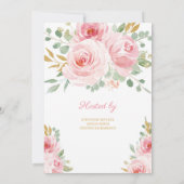 Invitation Parties scintillant rose douce et or oh baby show (Dos)