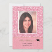 Invitation Parties scintillant rose éclatante - Graduation (Devant)