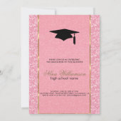 Invitation Parties scintillant rose éclatante - Graduation (Dos)