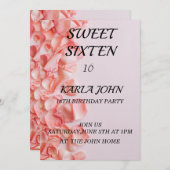 Invitation Parties scintillant rose élégant sweet sixteen Ann (Devant / Derrière)