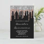 Invitation Parties scintillant Rose en argent  en or Drives B (Debout devant)