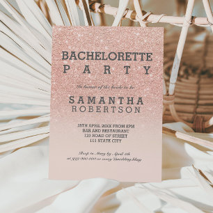 Invitation parties scintillant rose en or faux rose
