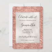 Invitation Parties scintillant rose en verre rose or Zebra Im (Devant)