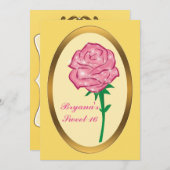 Invitation Parties scintillant rose Enchanted Rose Élégant pa (Devant / Derrière)