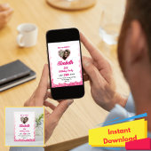 Invitation Parties scintillant rose et blanc 15e anniversaire