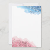 Invitation Parties scintillant rose et bleu Faux Révélation d (Dos)