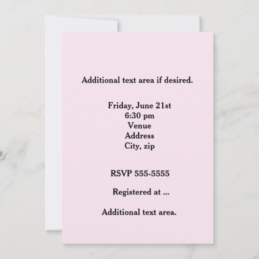 Invitation Parties scintillant rose et noir Baby shower de la (Dos)