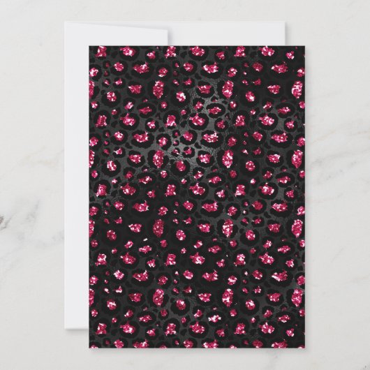 Invitation Parties scintillant rose et noire Leopard Spots Sw (Dos)