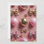 Invitation Parties scintillant rose et or Anniversaire Invita (Dos)