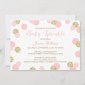 Invitation Parties scintillant rose et or Baby Sprinkle Invit (Devant)