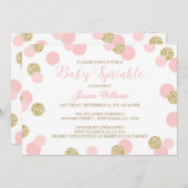 Invitation Parties scintillant rose et or Baby Sprinkle Invit (Devant / Derrière)