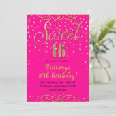 Invitation Parties scintillant rose et or chaud Moderne Sweet (Debout devant)