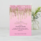 Invitation Parties scintillant rose et or Drivers Anniversair (Debout devant)