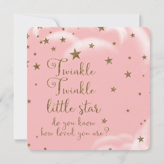 Invitation Parties scintillant rose et or étoiles C'est un Ba (Dos)