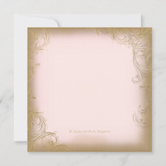 Invitation Parties scintillant rose et or femmes fête d'anniv (Dos)