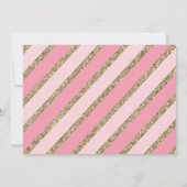 Invitation Parties scintillant rose et or Sixième fête annive (Dos)