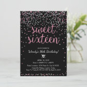Invitation Parties scintillant Rose et Silver Sweet 16 Annive (Debout devant)