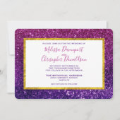 Invitation Parties scintillant rose et violet  Gemstones Mari (Devant)