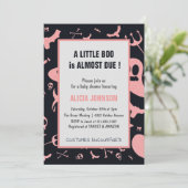 Invitation Parties scintillant rose Fantômes Octobre Baby sho (Debout devant)