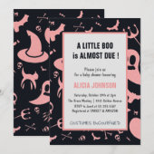 Invitation Parties scintillant rose Fantômes Octobre Baby sho (Devant / Derrière)