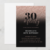 Invitation Parties scintillant rose Faux 30 & Flirty 30e anni (Devant / Derrière)