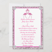 Invitation Parties scintillant rose Faux Flamant rose Faire-p (Devant)